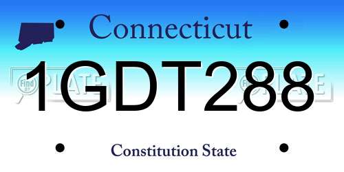 1GDT288 Connecticut License Plate