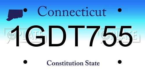 1GDT755 Connecticut License Plate