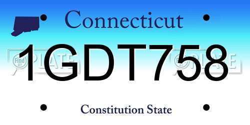 1GDT758 Connecticut License Plate