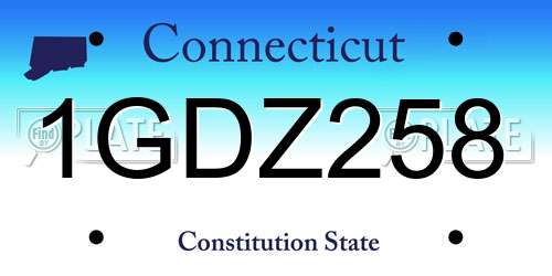 1GDZ258 Connecticut License Plate