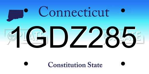 1GDZ285 Connecticut License Plate