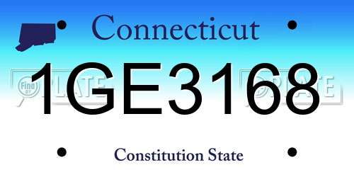 1GE3168 Connecticut License Plate