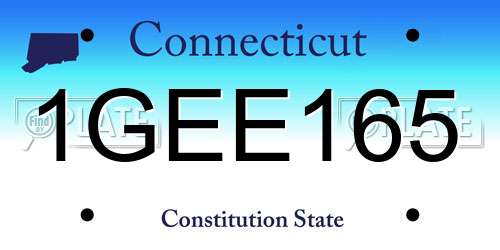 1GEE165 Connecticut License Plate