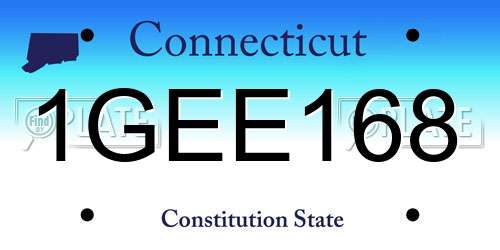 1GEE168 Connecticut License Plate