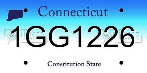 1GG1226 Connecticut License Plate