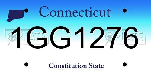 1GG1276 Connecticut License Plate
