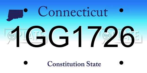 1GG1726 Connecticut License Plate