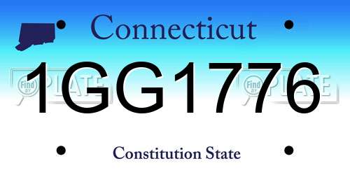 1GG1776 Connecticut License Plate