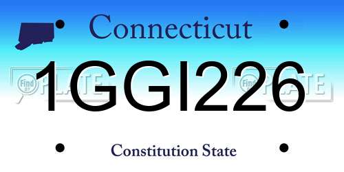 1GGI226 Connecticut License Plate