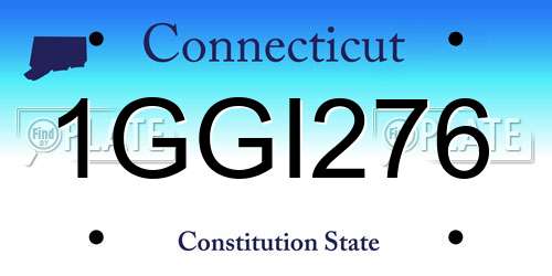 1GGI276 Connecticut License Plate