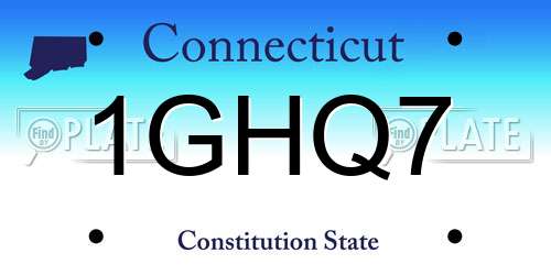 1GHQ7 Connecticut License Plate
