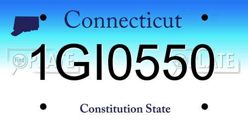 1GI0550 Connecticut License Plate