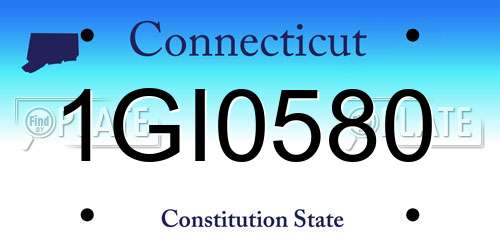 1GI0580 Connecticut License Plate