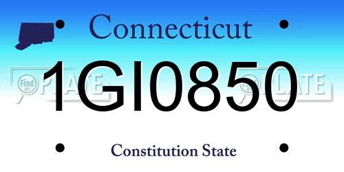 1GI0850 Connecticut License Plate