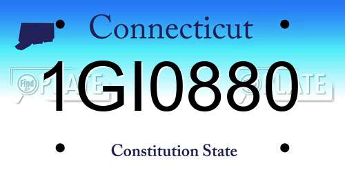 1GI0880 Connecticut License Plate