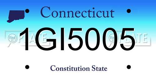 1GI5005 Connecticut License Plate