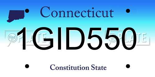 1GID550 Connecticut License Plate