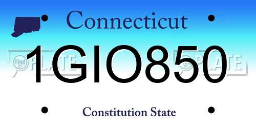 1GIO850 Connecticut License Plate