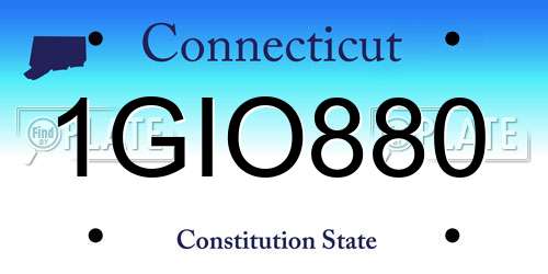 1GIO880 Connecticut License Plate