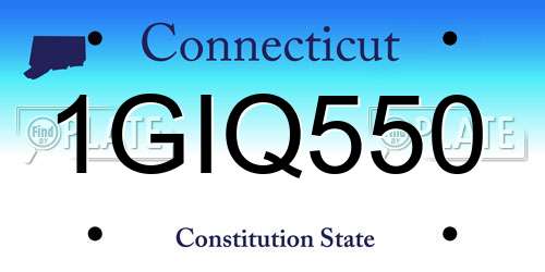 1GIQ550 Connecticut License Plate