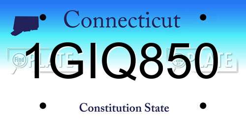 1GIQ850 Connecticut License Plate