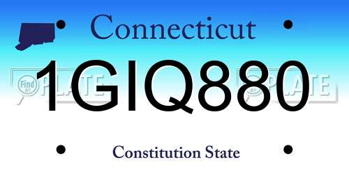 1GIQ880 Connecticut License Plate