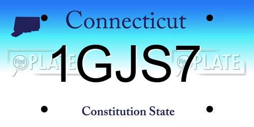1GJS7 Connecticut License Plate