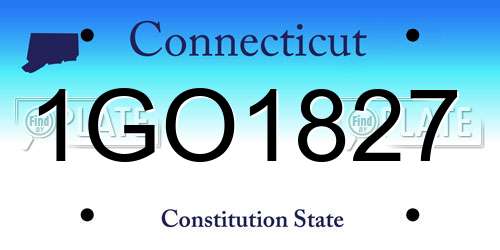 1GO1827 Connecticut License Plate