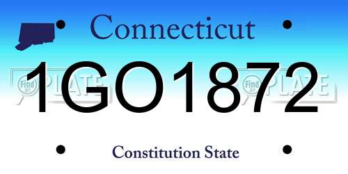 1GO1872 Connecticut License Plate