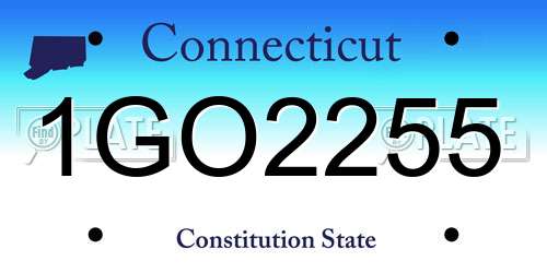 1GO2255 Connecticut License Plate