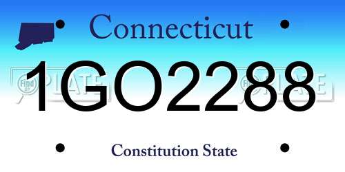 1GO2288 Connecticut License Plate