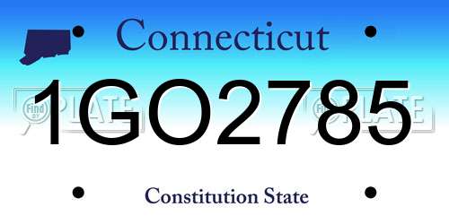 1GO2785 Connecticut License Plate