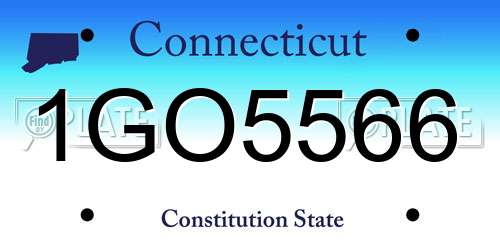 1GO5566 Connecticut License Plate