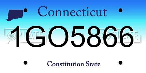 1GO5866 Connecticut License Plate