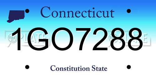 1GO7288 Connecticut License Plate