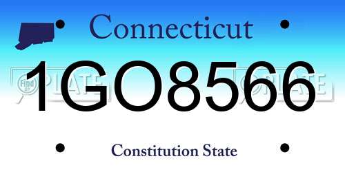 1GO8566 Connecticut License Plate
