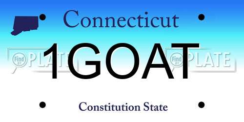 1GOAT Connecticut License Plate