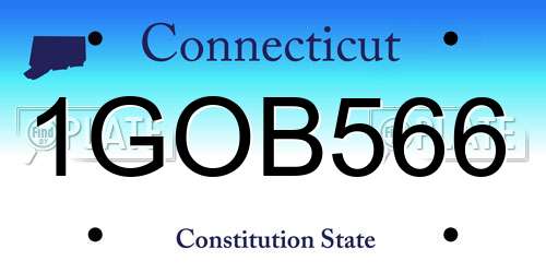 1GOB566 Connecticut License Plate