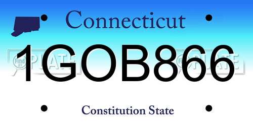 1GOB866 Connecticut License Plate