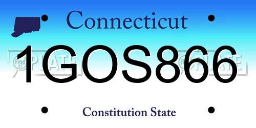 1GOS866 Connecticut License Plate