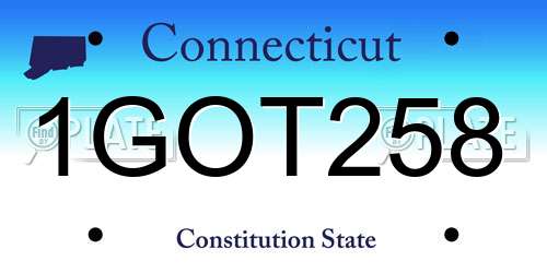 1GOT258 Connecticut License Plate