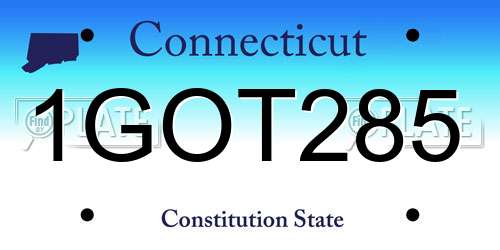 1GOT285 Connecticut License Plate