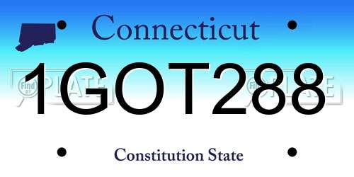 1GOT288 Connecticut License Plate