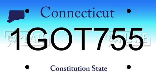 1GOT755 Connecticut License Plate