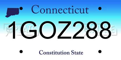 1GOZ288 Connecticut License Plate