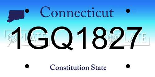 1GQ1827 Connecticut License Plate