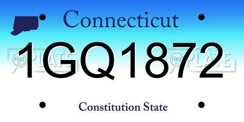 1GQ1872 Connecticut License Plate