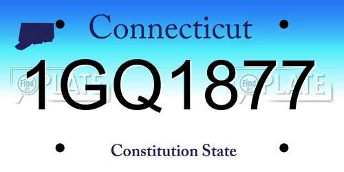 1GQ1877 Connecticut License Plate