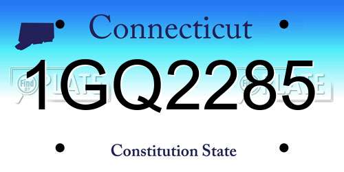 1GQ2285 Connecticut License Plate
