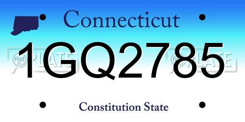 1GQ2785 Connecticut License Plate